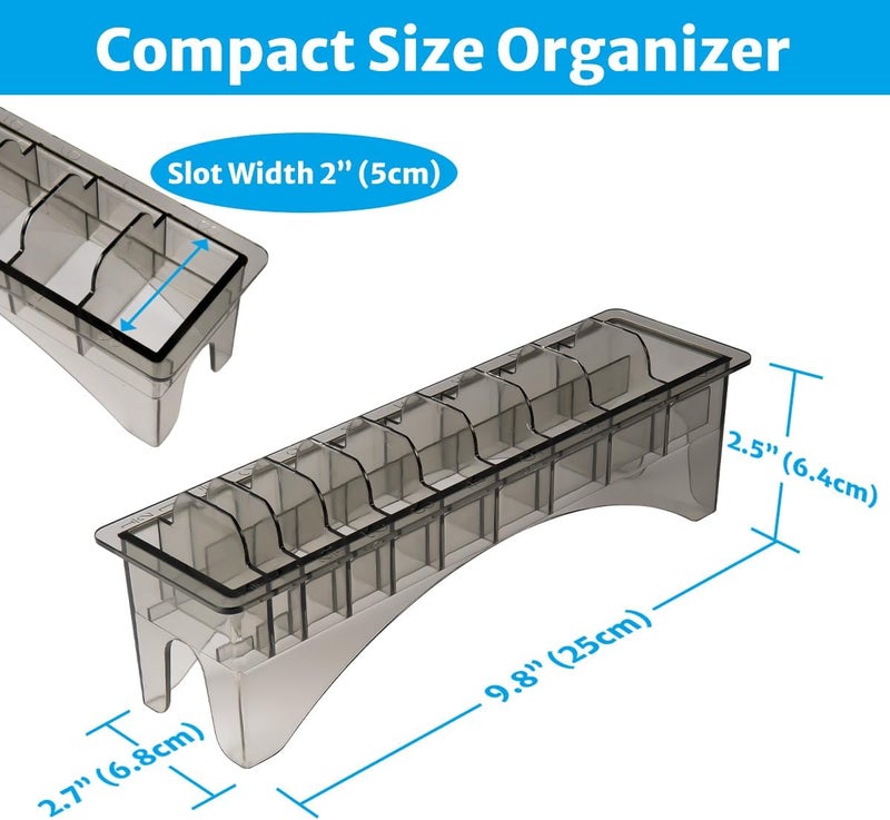 Perfitech Clipper Guard Holder Organizer with 10 Slots, Black, Sturdy PC Material - Image 2